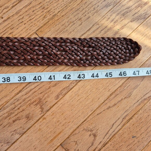 AEO American Eagle Outfitters Brown Braided Leather Belt L/XL - Picture 6 of 9